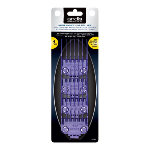 Andis 01415 Master Dual Magnet Large Comb Set - 4 Sizes, Purple