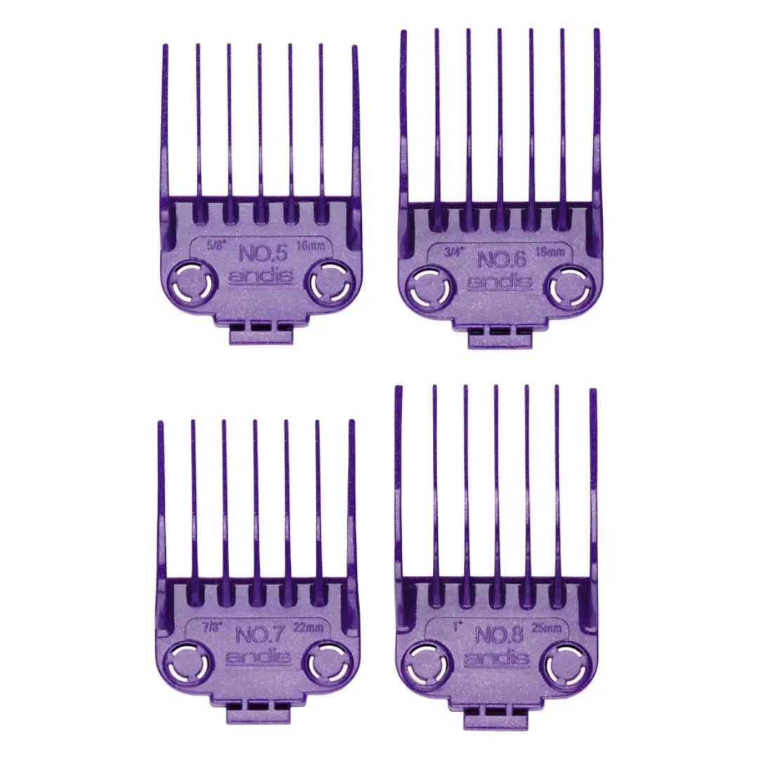 Andis 01415 Master Dual Magnet Large Comb Set - 4 Sizes, Purple