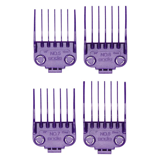 Andis 01415 Master Dual Magnet Large Comb Set - 4 Sizes, Purple