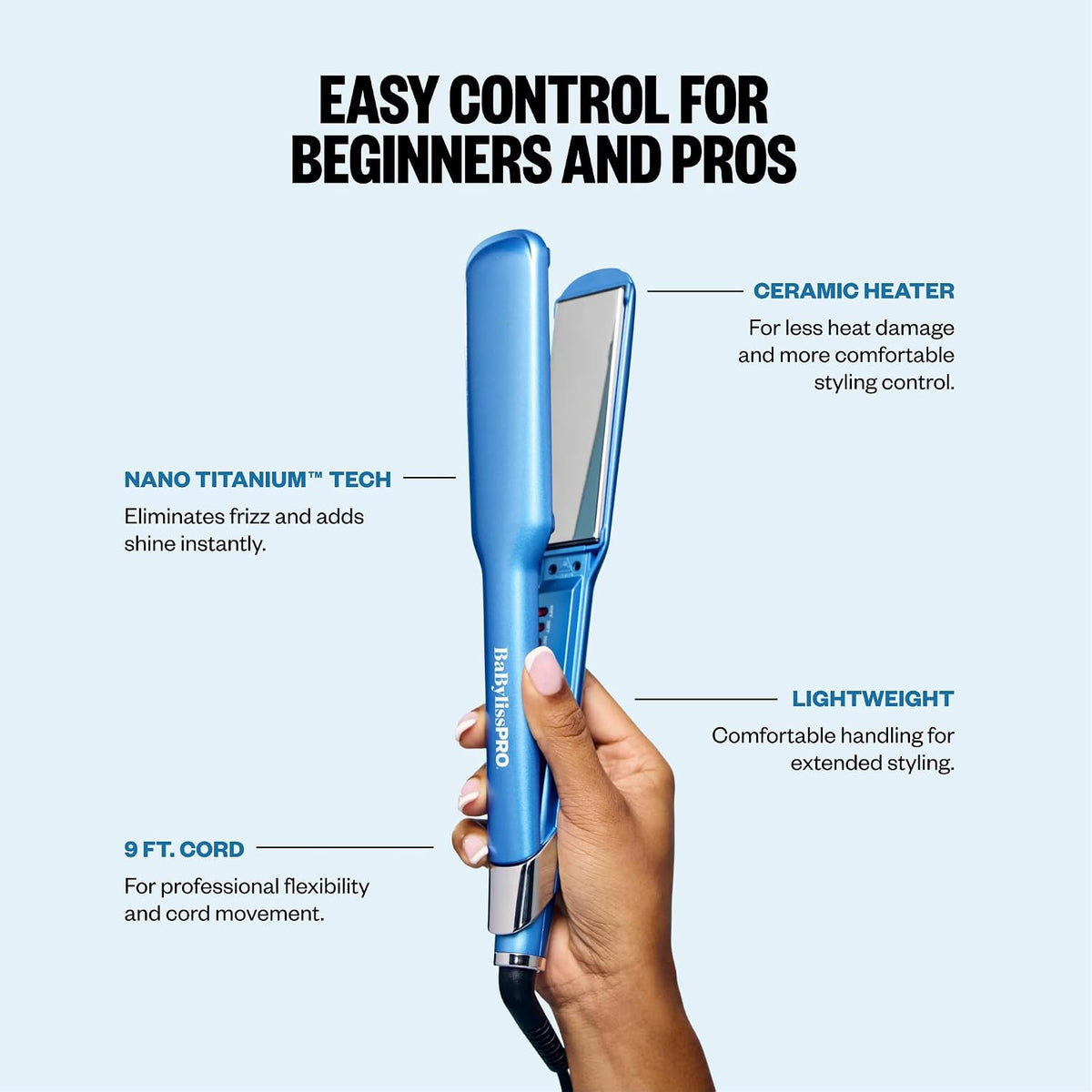 BaBylissPRO Nano Titanium 1.5" Ultra-Sleek Straightening Iron
