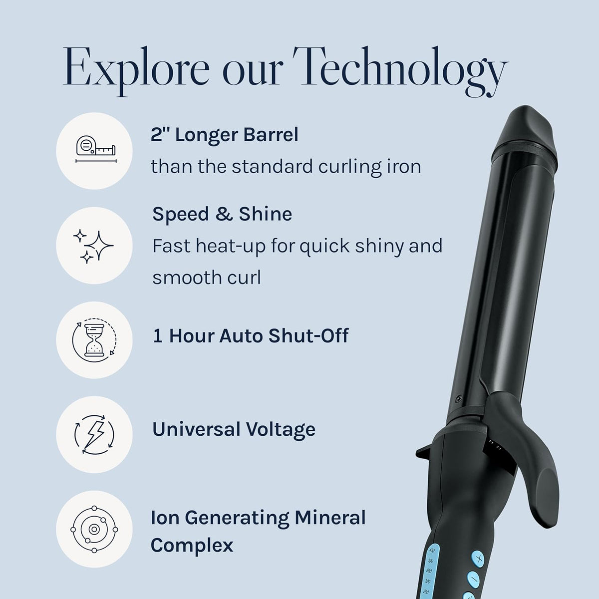 Bio Ionic Long Barrel Curling Iron 1.25"
