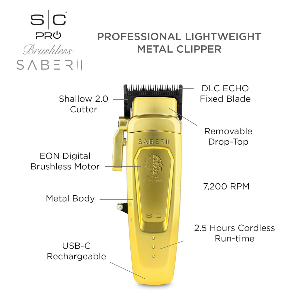 StyleCraft Saber II Clipper (Black or Gold)