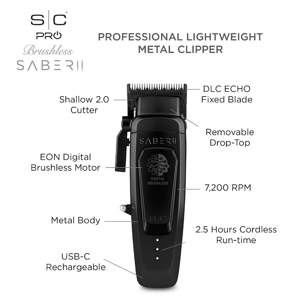 StyleCraft Saber II Clipper (Black or Gold)