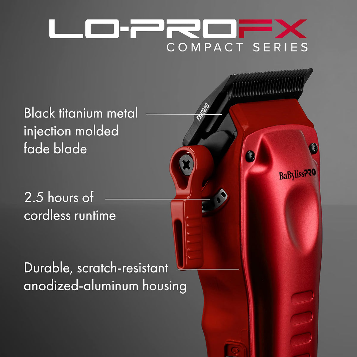 BaBylissPRO LO-PROFX Compact Clipper (Red)