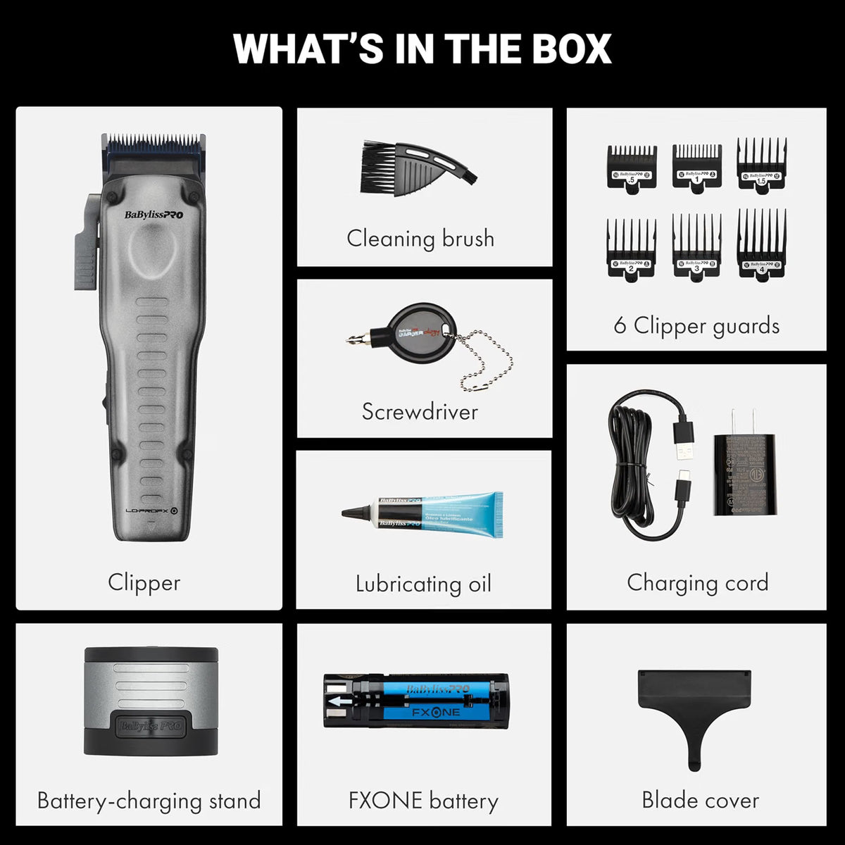 BaBylissPRO FXONE Lo-ProFX High Performance Clipper (Silver)