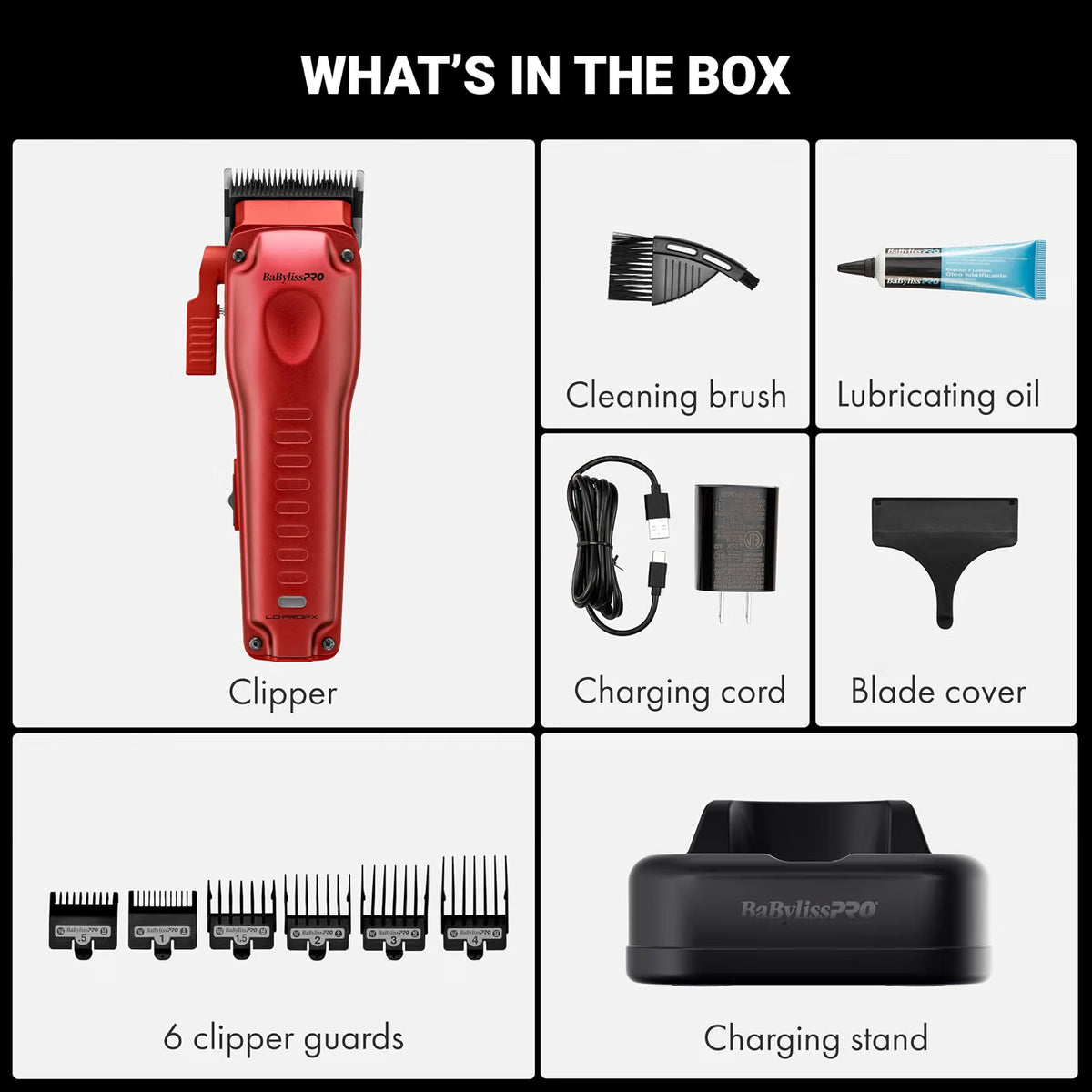 BaBylissPRO LO-PROFX Compact Clipper (Red)