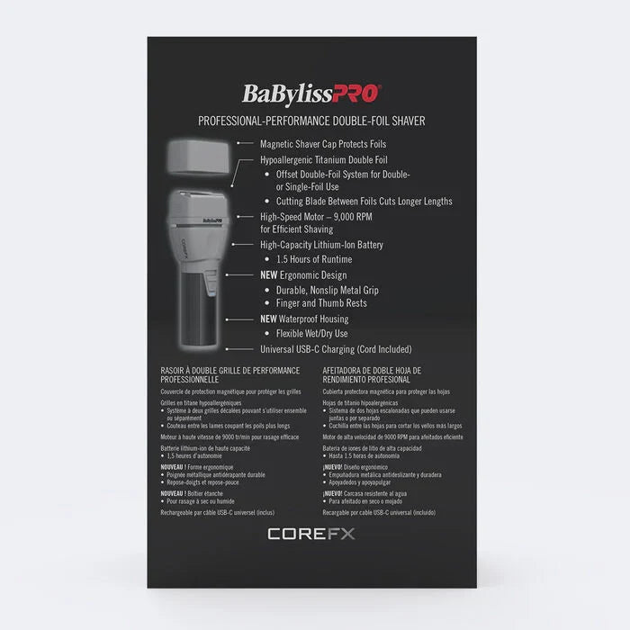 BaBylissPRO Compact CoreFX Double Foil Shaver (FX75FS2)