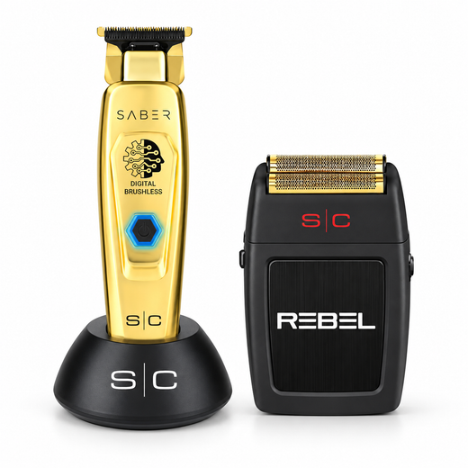 StyleCraft Saber & Rebel Shaver Combo (Black or Gold)