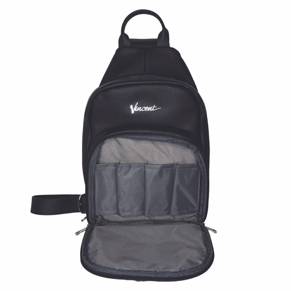 Vincent Black Leather Shoulder Bag (#VT10313)