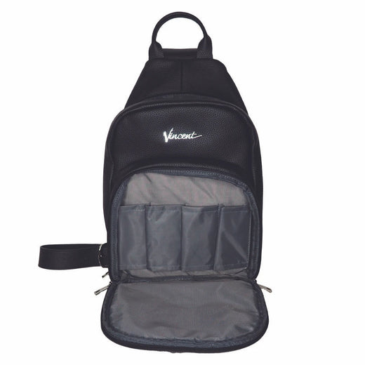 Vincent Black Leather Shoulder Bag (#VT10313)