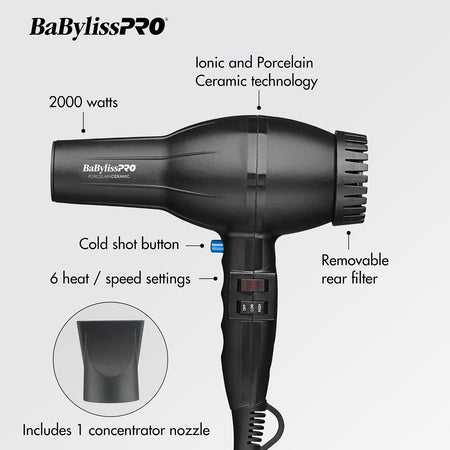 BaBylissPRO Porcelain Ceramic 2800 Dryer