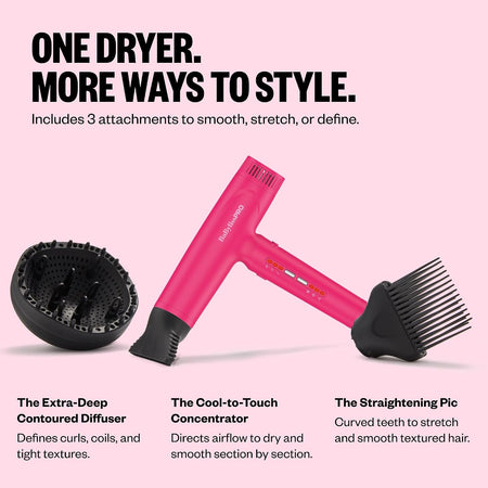BaBylissPRO Nano Light High-Speed Ionic Dryer (Hot Pink)