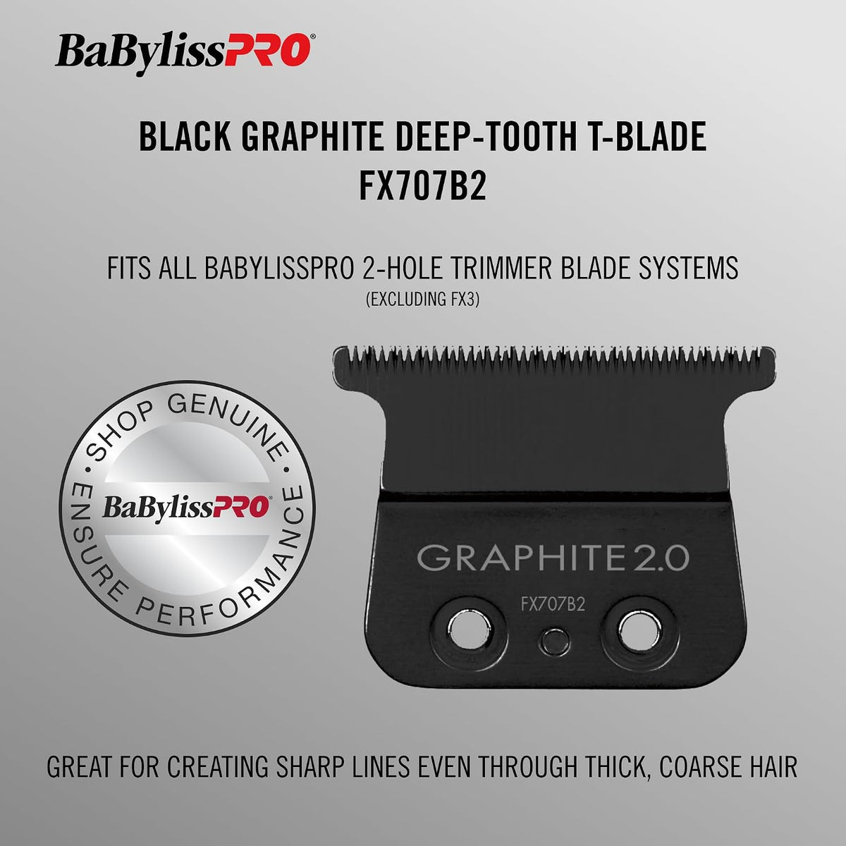 BaBylissPRO Replacement Black Graphite Deep Tooth T-Blade