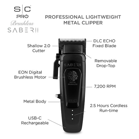 StyleCraft Saber II Clipper (Black or Gold)