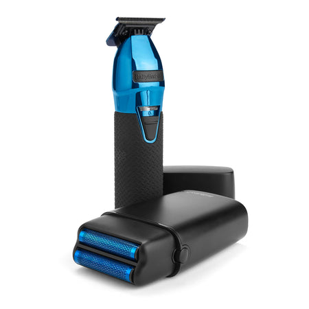 BaBylissPRO LimitedFX Black & Blue Trimmer & Double-Foil Shaver Set