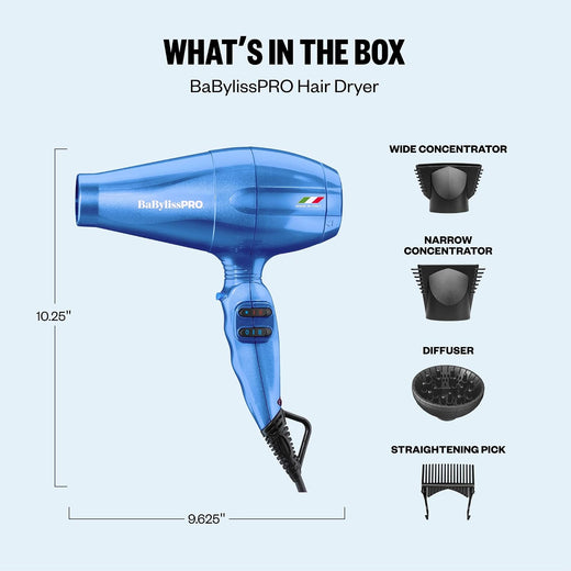 BaBylissPRO Nano Titanium Portofino Full-Size Dryer (Blue)