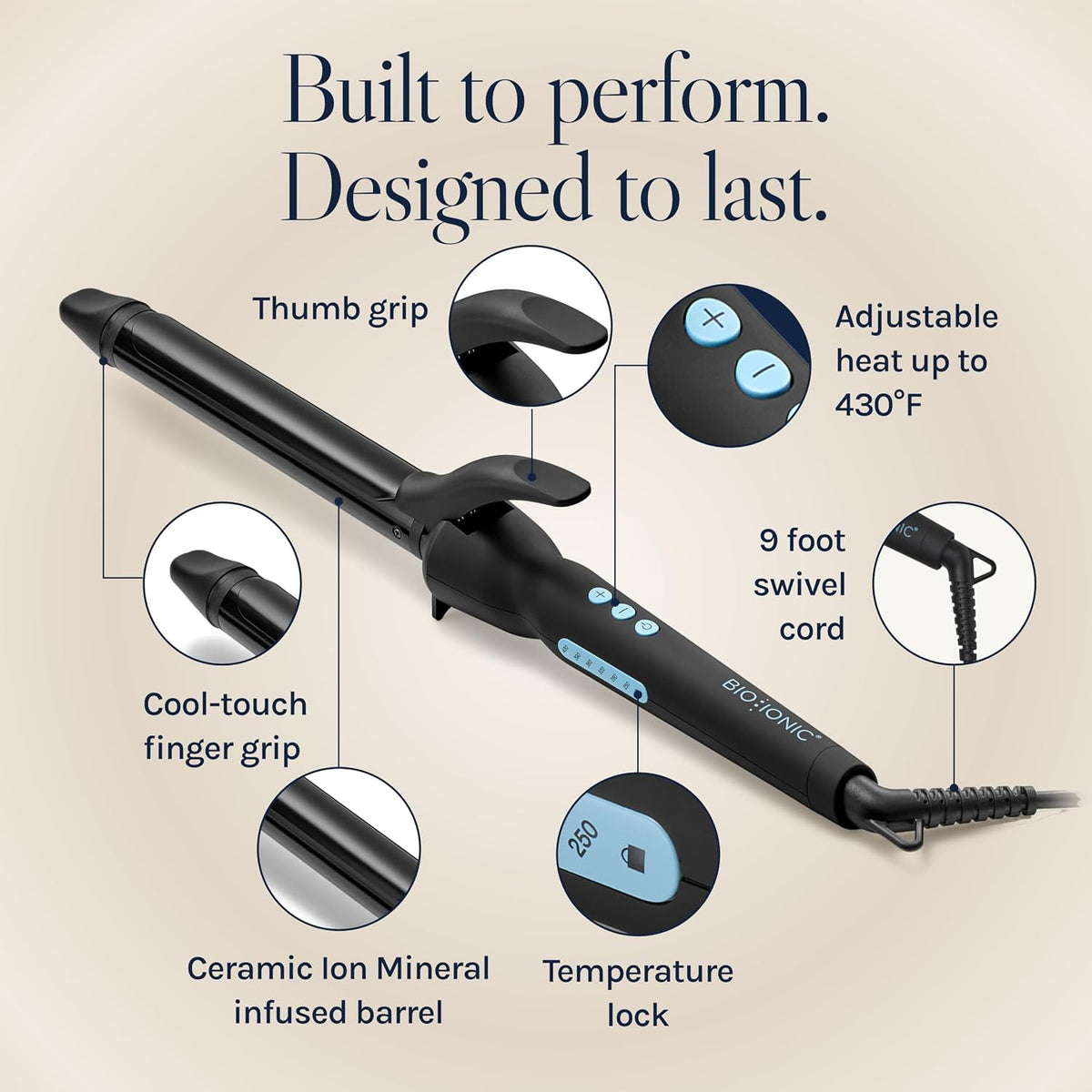 Bio Ionic Long Barrel Curling Iron 1"