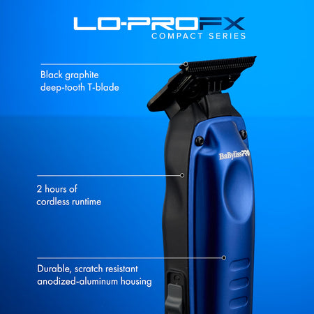 BaBylissPRO LO-PROFX Compact Series Clipper & Trimmer (Blue)