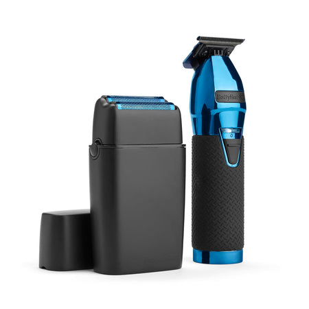 BaBylissPRO LimitedFX Black & Blue Trimmer & Double-Foil Shaver Set