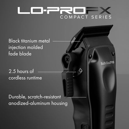 BaBylissPRO LO-PROFX Compact Clipper (Black)