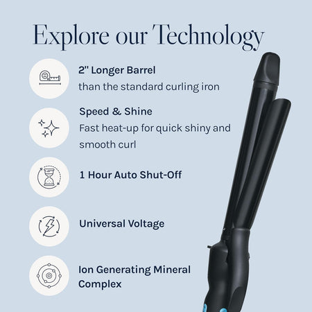 Bio Ionic Long Barrel Curling Iron 1"