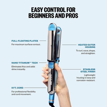 BaBylissPRO Nano Titanium 1 1/2" Prima Stainless Steel Styling Iron