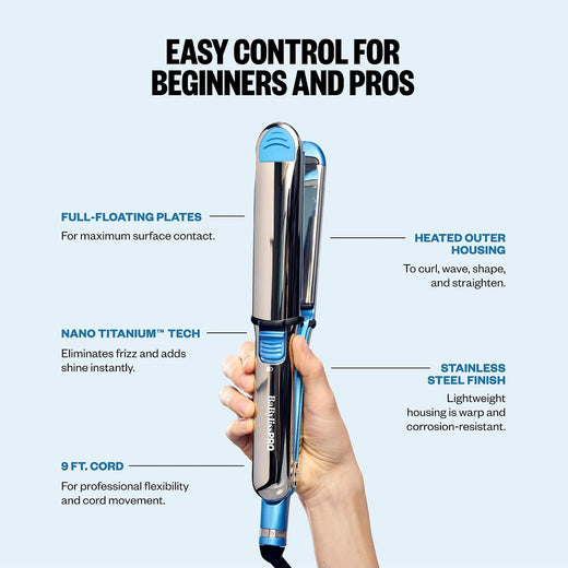 BaBylissPRO Nano Titanium 1 1/2" Prima Stainless Steel Styling Iron