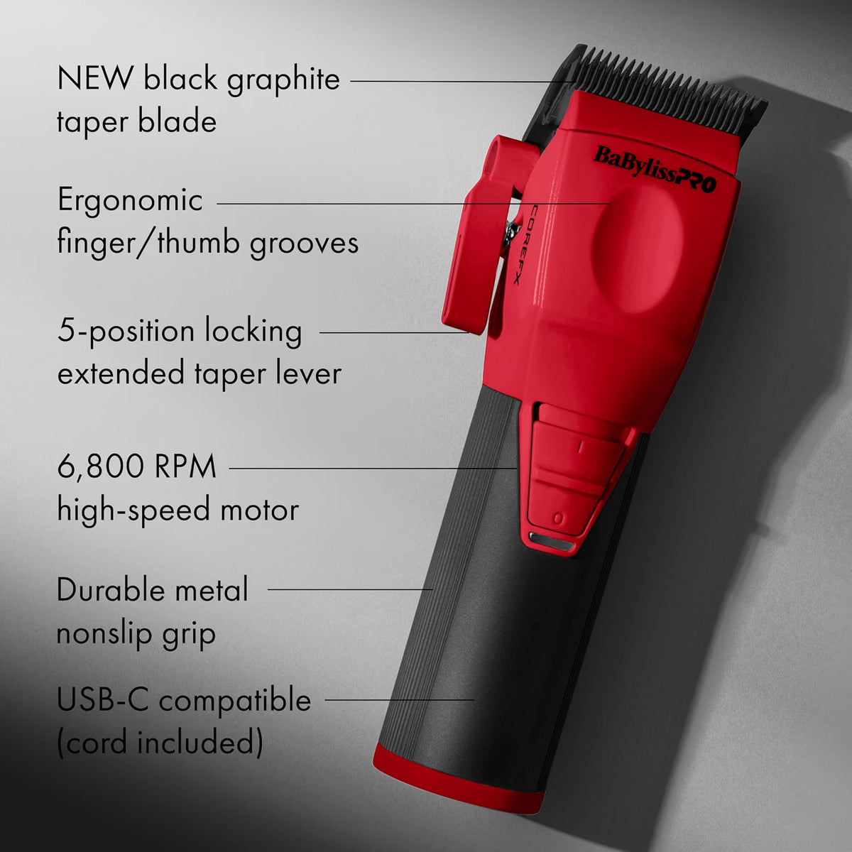 BaBylissPRO COREFX Clipper (Red)