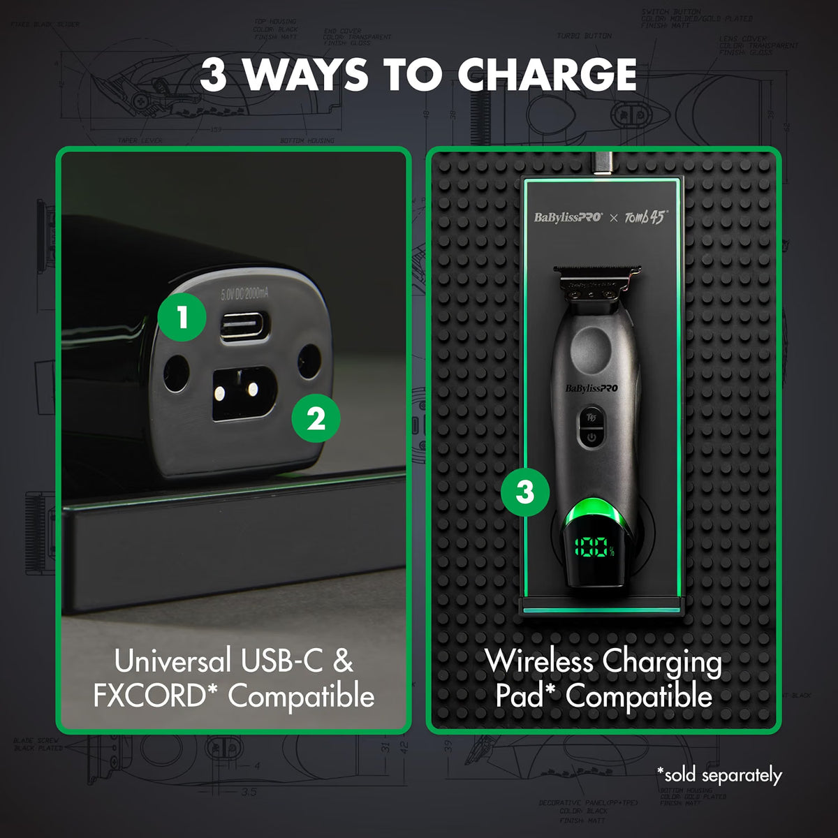 BaBylissPRO x Tomb45 Wireless Charging Trimmer