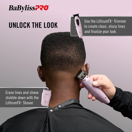 BaBylissPRO LithiumFX+ Trimmer & Double-Foil Shaver (Pink)