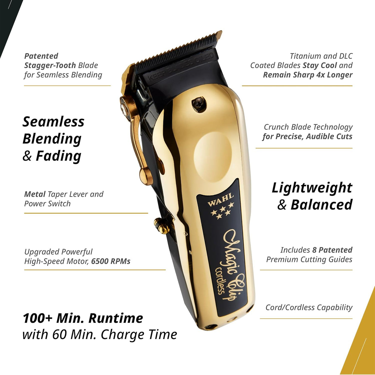 Wahl 5 Star Magic Clip Cordless Clipper (Gold)