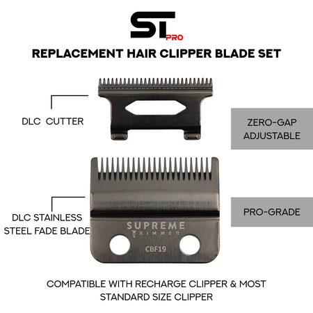 Supreme Trimmer Fade Blade for Recharge Clipper-CBF19