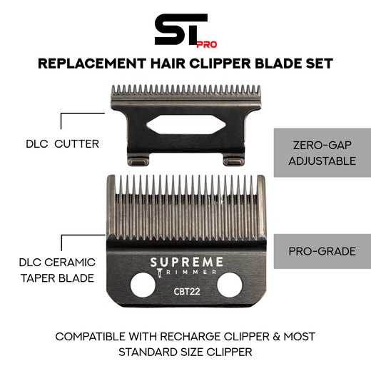 Supreme Trimmer Taper Blade for Recharge Clipper-CBT22