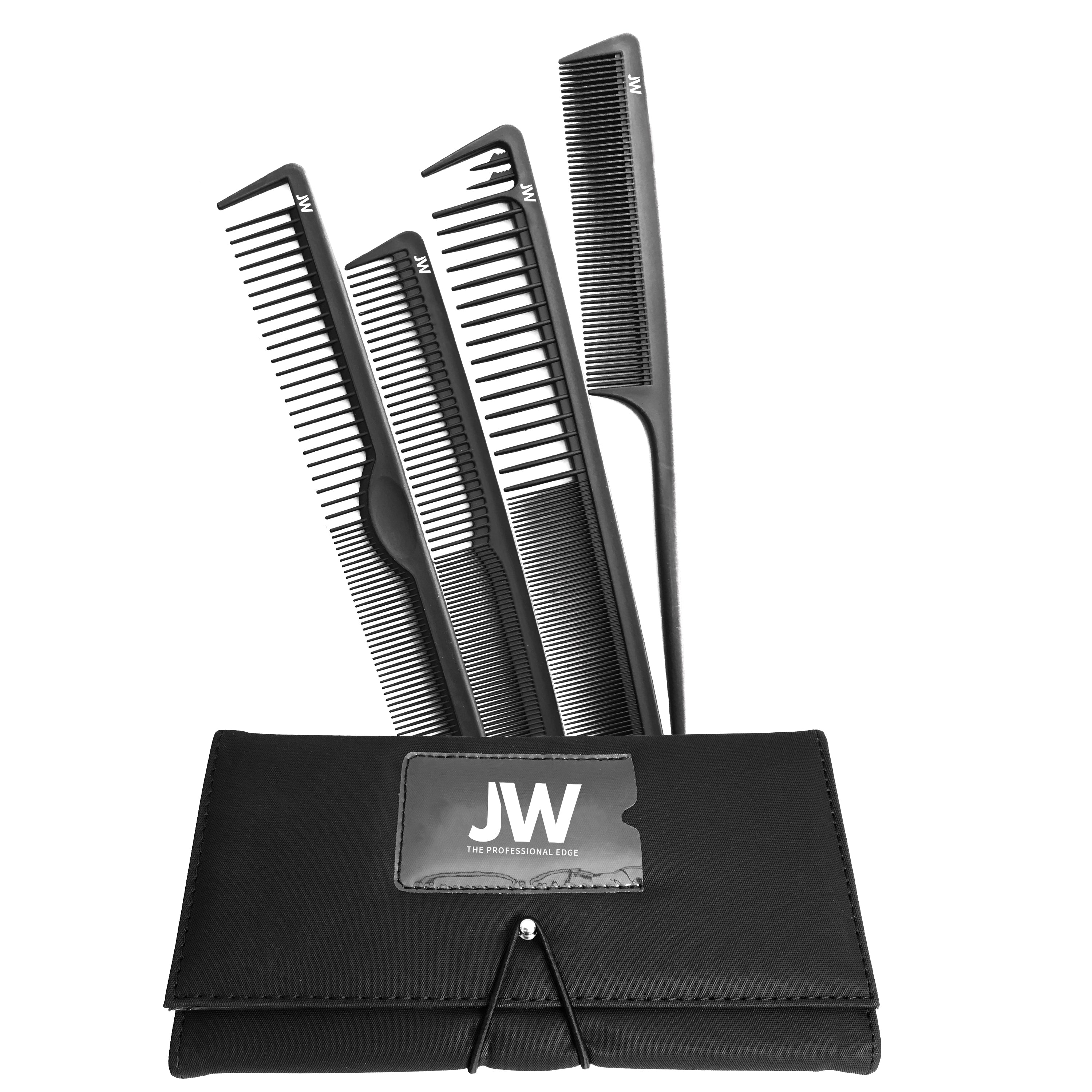 JW 4 Piece Carbon Comb Set with Case