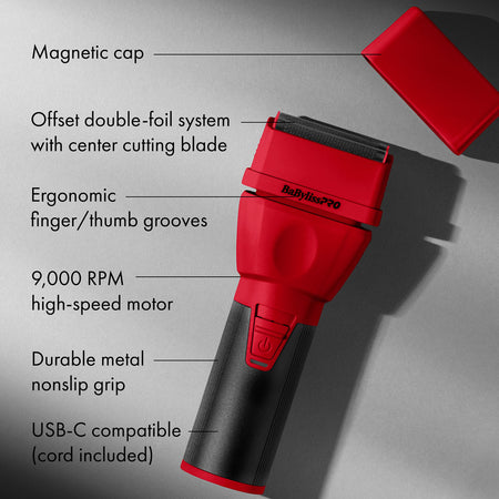 BaBylissPRO COREFX Double-Foil Shaver (Red)