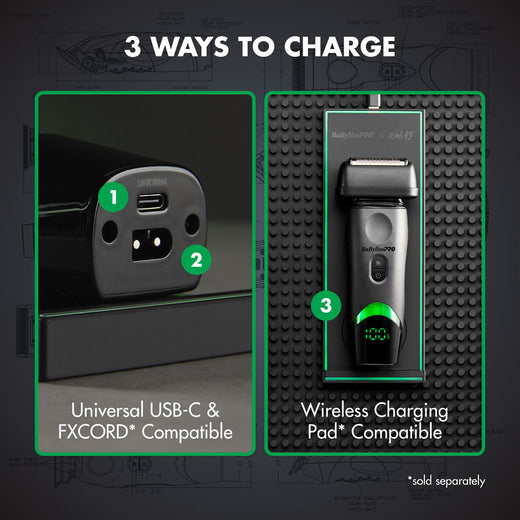 BaBylissPRO x Tomb45 Wireless Charging Foil Shaver (Black)
