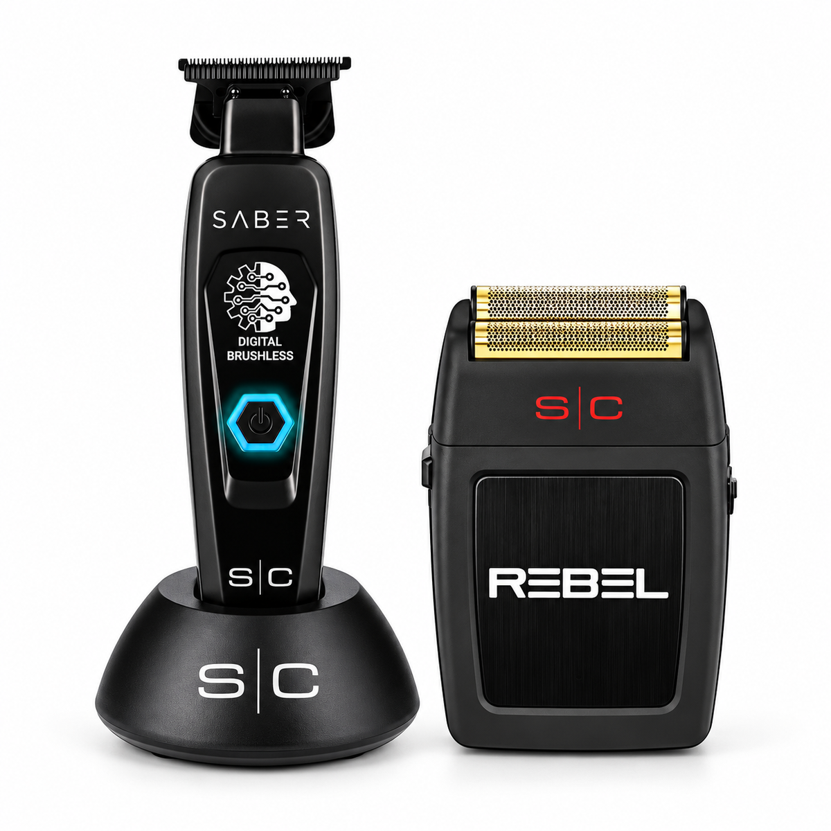 StyleCraft Saber & Rebel Shaver Combo (Black or Gold)