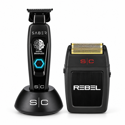 StyleCraft Saber & Rebel Shaver Combo (Black or Gold)