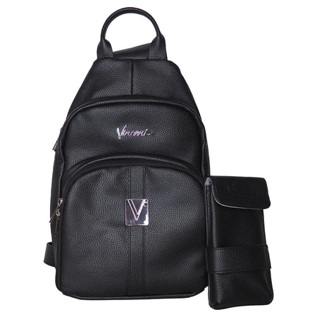 Vincent Black Leather Shoulder Bag (#VT10313)