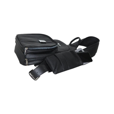 Vincent Black Leather Shoulder Bag (#VT10313)