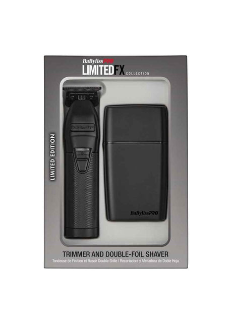 BabylissPro Black Trimmer & Double Foil Shaver Combo