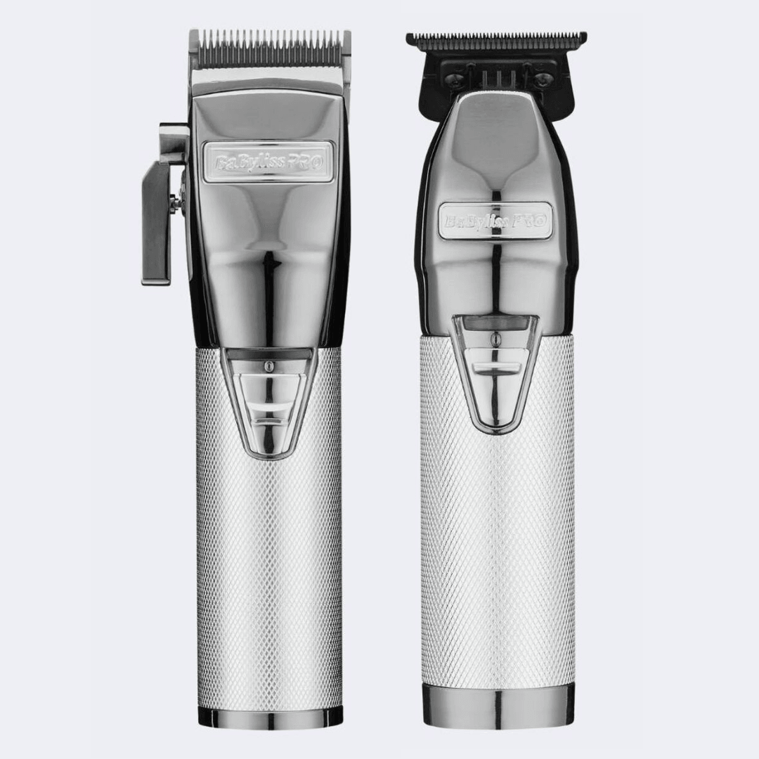 BaBylissPRO® SilverFX+ All-Metal Lithium Clipper & Outlining Trimmer Combo (FX870NS & FX787NS)